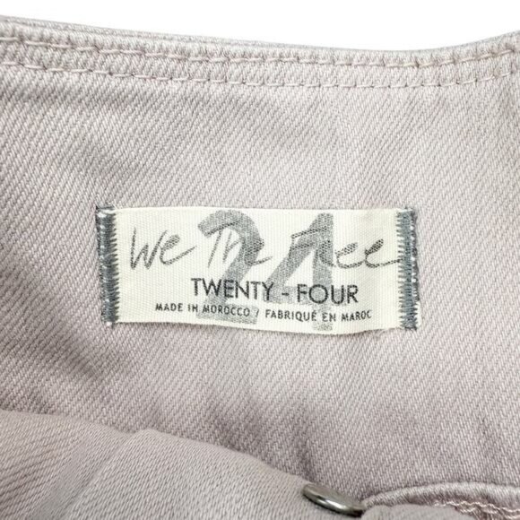 WE THE FREE Free People Paris High Waisted Twill Pleated Short Size 24 Ivory - Picture 5 of 7